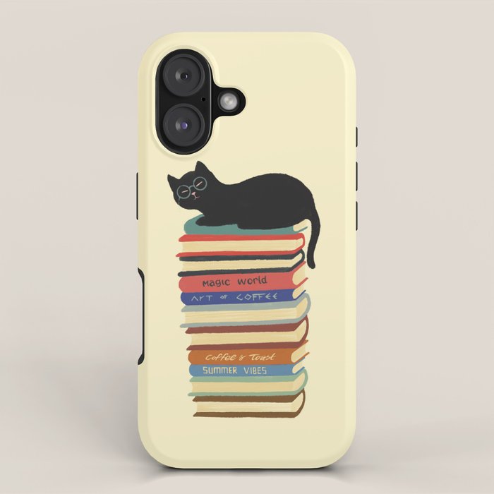Hidden cat 31 reading books  iPhone Case Gallery Image 1