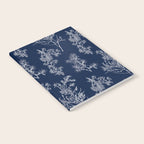 Botanical Cottage Floral Pattern in Nautical Navy Blue and White Notebook Gallery Image 2