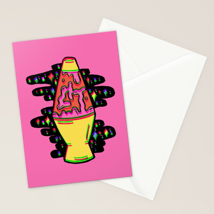 Lit Lava Lamp in pink in 3D Stationery Card Gallery Image 2