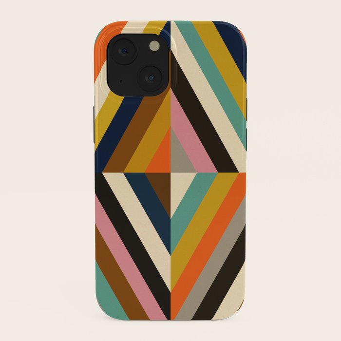 Mid Century Geometric Pattern Technicolor Diamond  iPhone Case Gallery Image 15