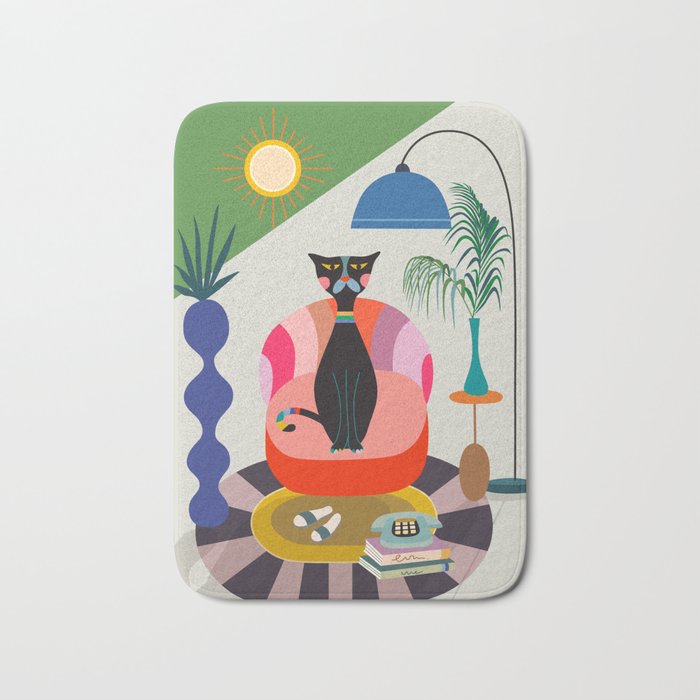 MCM Black Cat Bath Mat Gallery Image 1