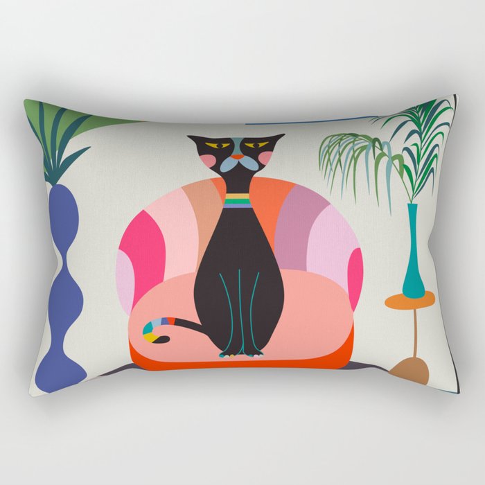 MCM Black Cat Rectangular Pillow Gallery Image 1