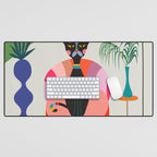 MCM Black Cat Desk Mat Gallery Image 1