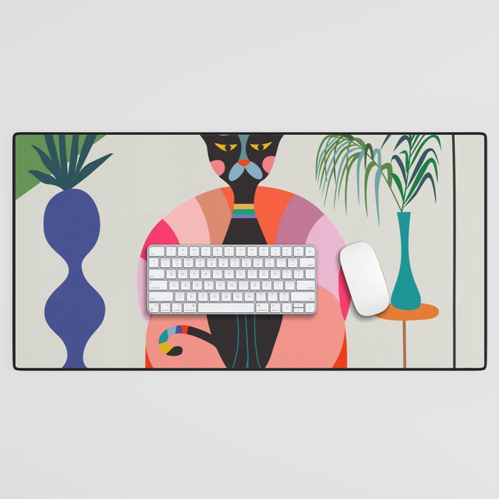 MCM Black Cat Desk Mat Gallery Image 1