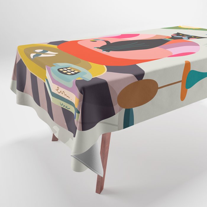 MCM Black Cat Tablecloth Gallery Image 1
