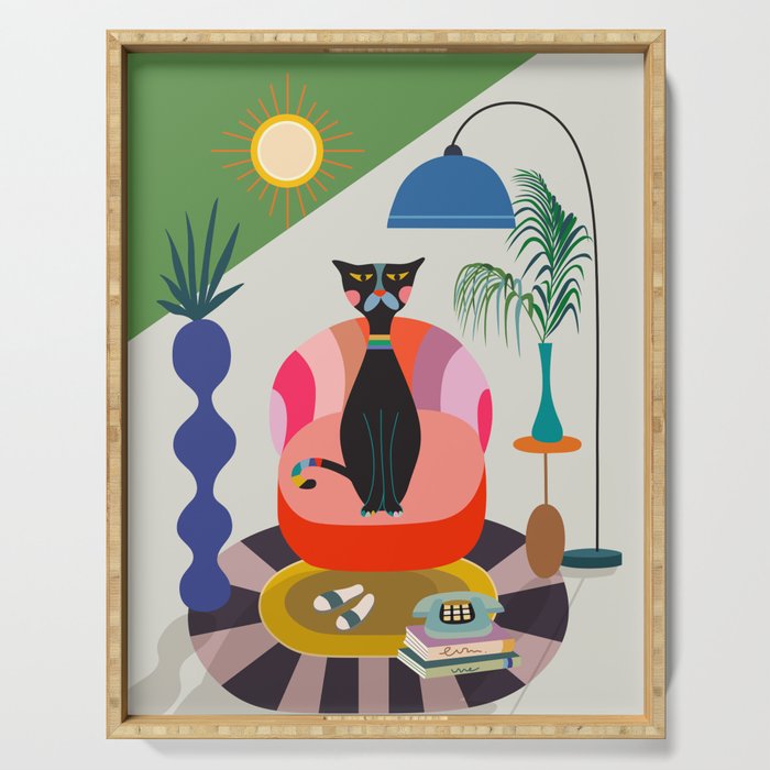 MCM Black Cat Serving Tray Gallery Image 1