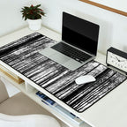 trees in forest landscape - black and white nature photography Desk Mat Gallery Image 2