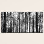 trees in forest landscape - black and white nature photography Desk Mat Gallery Image 3