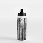 trees in forest landscape - black and white nature photography Water Bottle Gallery Image 2