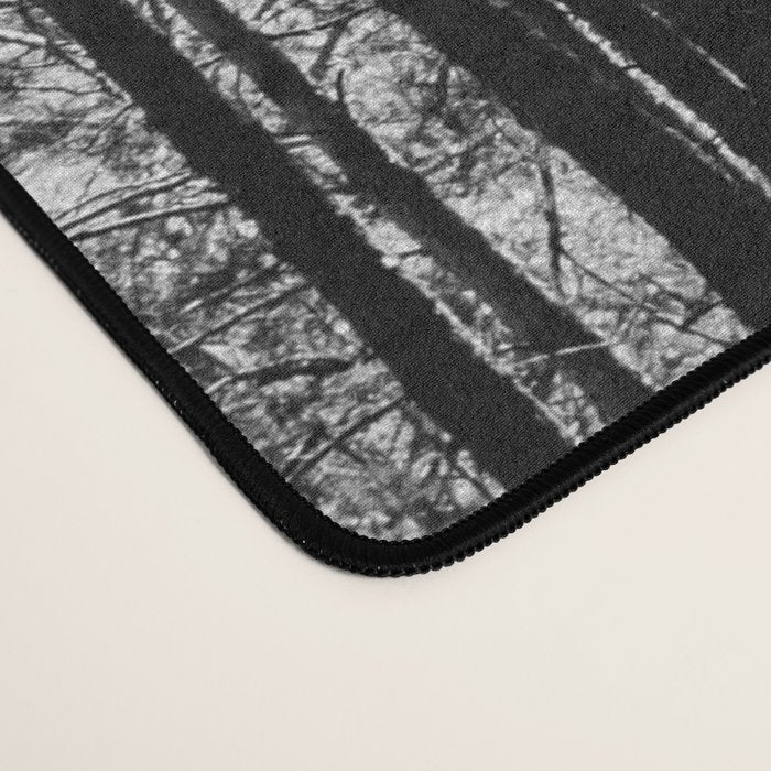 trees in forest landscape - black and white nature photography Desk Mat Gallery Image 4