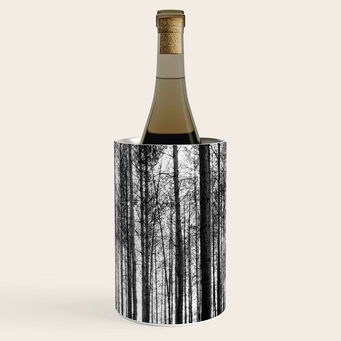 trees in forest landscape - black and white nature photography Wine Chiller Gallery Image 3