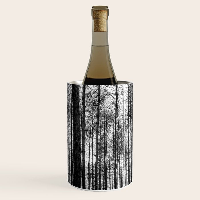 trees in forest landscape - black and white nature photography Wine Chiller Gallery Image 2