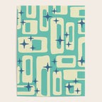 Retro Mid Century Modern Abstract Pattern 576 Turquoise Blue Poster Gallery Image 4
