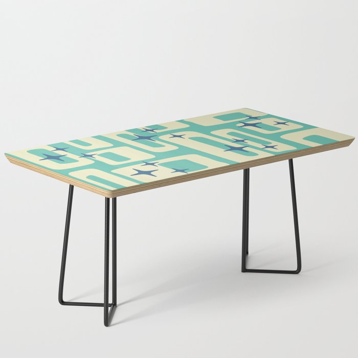 Retro Mid Century Modern Abstract Pattern 576 Turquoise Blue Coffee Table Gallery Image 1