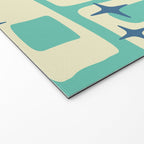 Retro Mid Century Modern Abstract Pattern 576 Turquoise Blue Welcome Mat Gallery Image 2