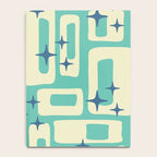 Retro Mid Century Modern Abstract Pattern 576 Turquoise Blue Notebook Gallery Image 4