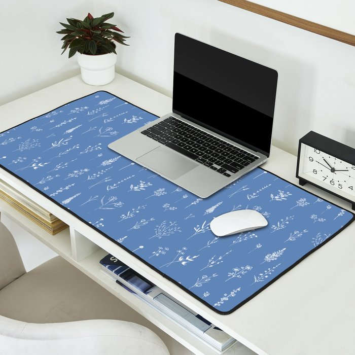 Wildflowers blue Desk Mat Gallery Image 2
