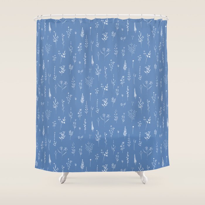 Wildflowers blue Shower Curtain Gallery Image 1