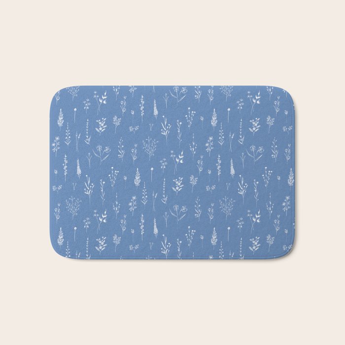 Wildflowers blue Bath Mat Gallery Image 1
