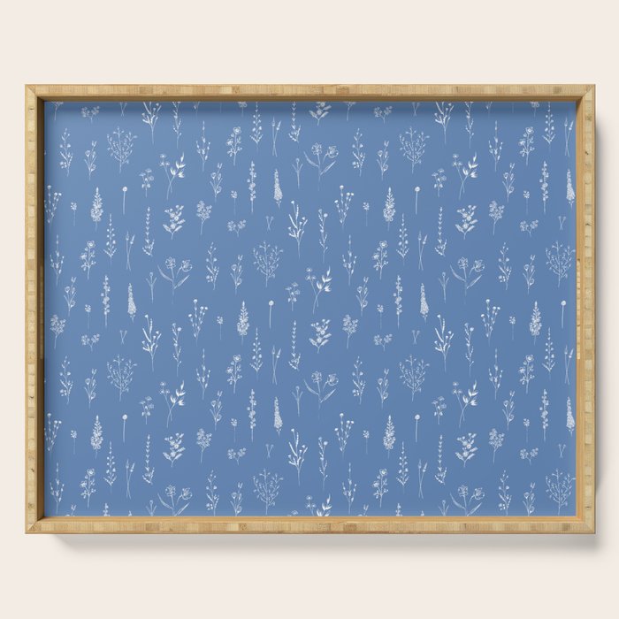 Wildflowers blue Serving Tray Gallery Image 1