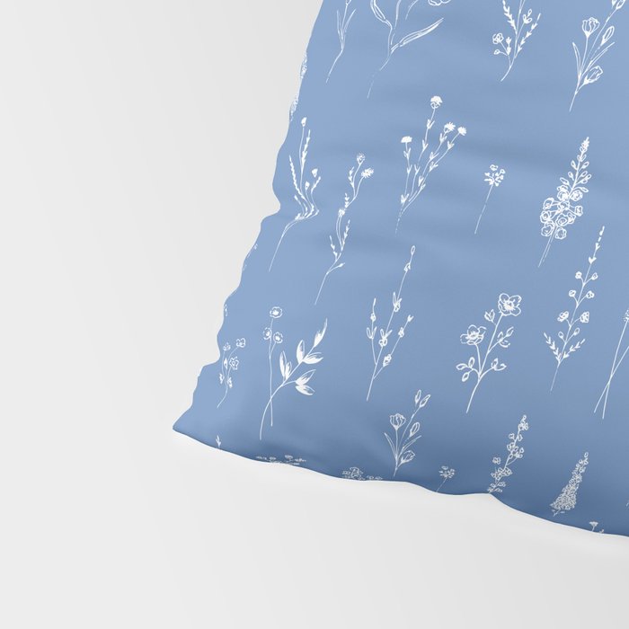 Wildflowers blue Pillow Sham Gallery Image 4
