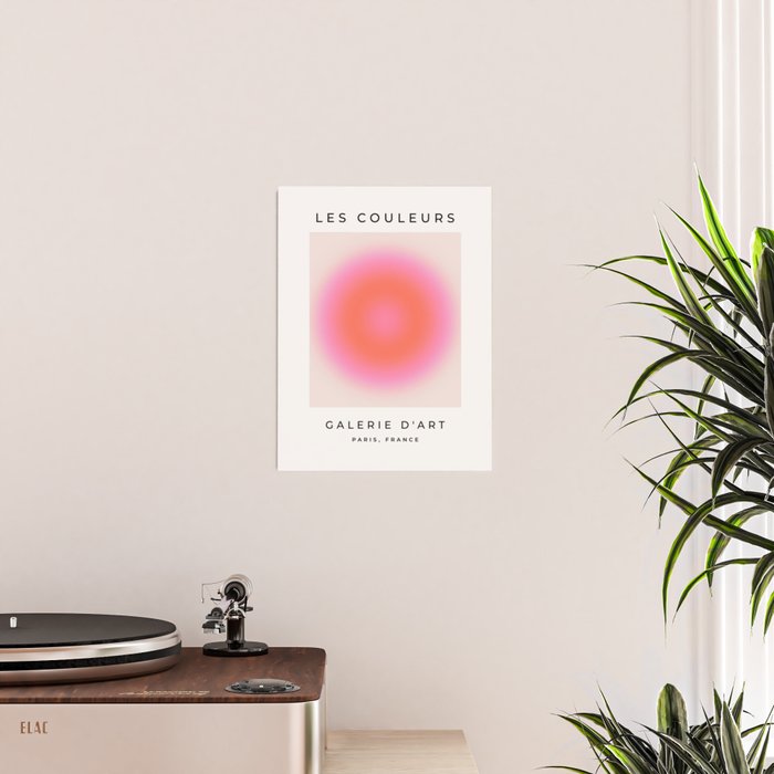 Les Couleurs | 04 - Aura Print Neutral Pink And Orange Preppy Decor Modern Gradient Poster Gallery Image 2