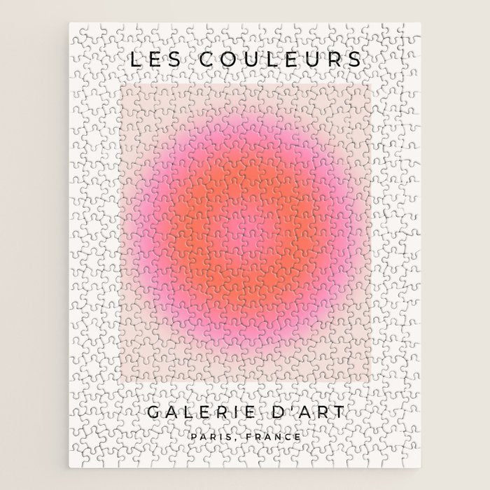 Les Couleurs | 04 - Aura Print Neutral Pink And Orange Preppy Decor Modern Gradient Jigsaw Puzzle Gallery Image 1
