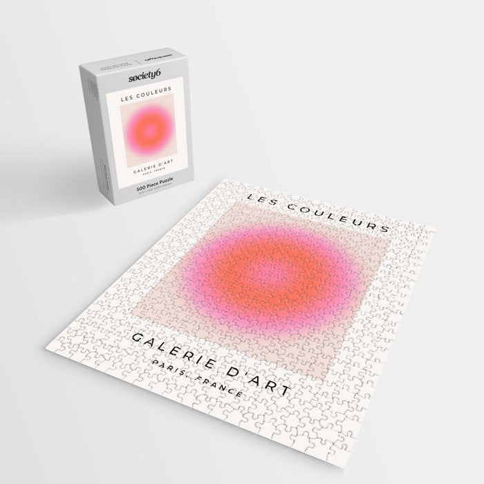 Les Couleurs | 04 - Aura Print Neutral Pink And Orange Preppy Decor Modern Gradient Jigsaw Puzzle Gallery Image 2