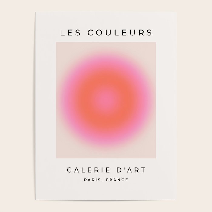 Les Couleurs | 04 - Aura Print Neutral Pink And Orange Preppy Decor Modern Gradient Poster Gallery Image 4