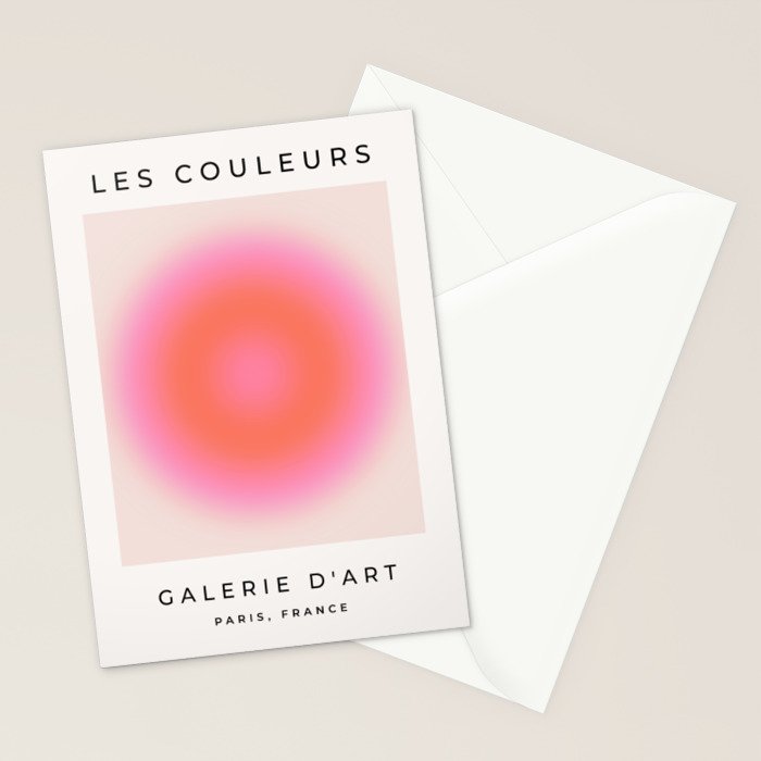 Les Couleurs | 04 - Aura Print Neutral Pink And Orange Preppy Decor Modern Gradient Stationery Card Gallery Image 2