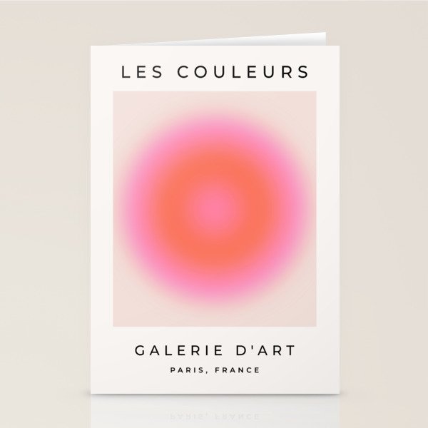 Les Couleurs | 04 - Aura Print Neutral Pink And Orange Preppy Decor Modern Gradient Stationery Card Gallery Image 1