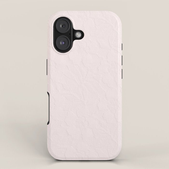 Elegant vintage blush pink french floral lace iPhone Case Gallery Image 1