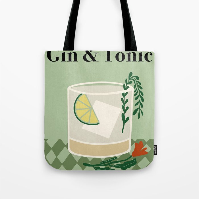 Gin & Tonic Cocktail Tote Bag Gallery Image 1