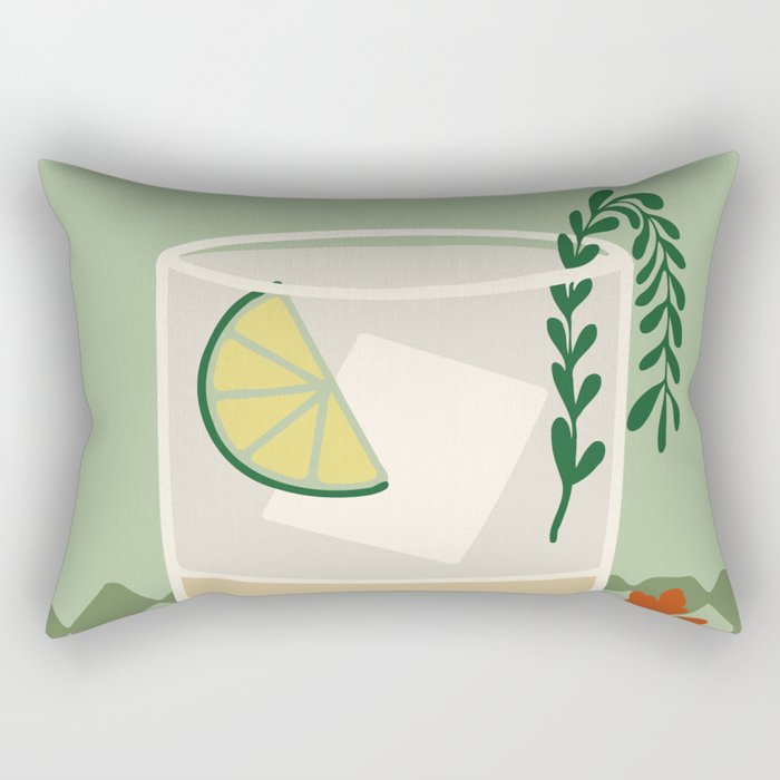 Gin & Tonic Cocktail Rectangular Pillow Gallery Image 1
