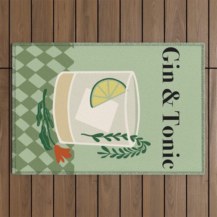 Gin & Tonic Cocktail Outdoor Rug Gallery Image 1