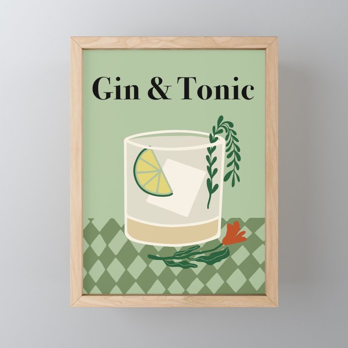 Gin & Tonic Cocktail Mini Art Print Gallery Image 1