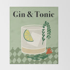 Gin & Tonic Cocktail Throw Blanket Gallery Image 2
