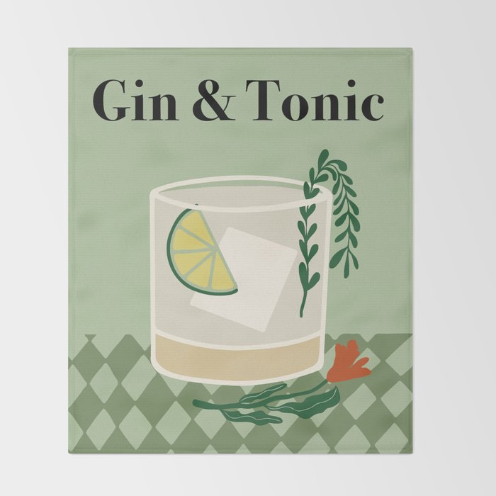 Gin & Tonic Cocktail Throw Blanket Gallery Image 2