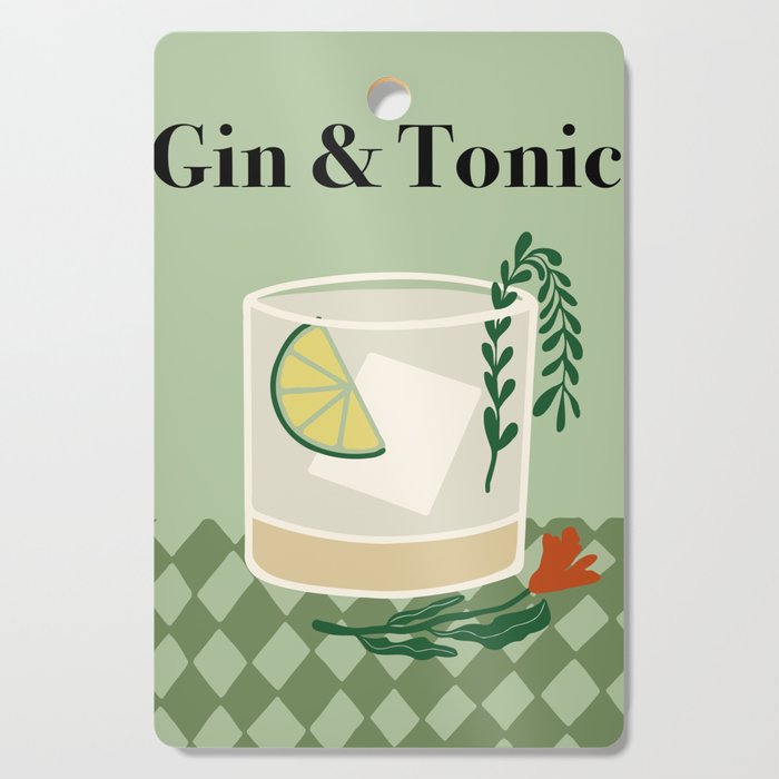 Gin & Tonic Cocktail Cutting Board Gallery Image 1