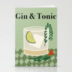 Gin & Tonic Cocktail Stationery Card Gallery Image 2