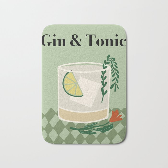 Gin & Tonic Cocktail Bath Mat Gallery Image 1