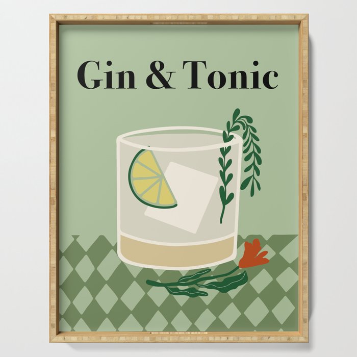 Gin & Tonic Cocktail Serving Tray Gallery Image 1