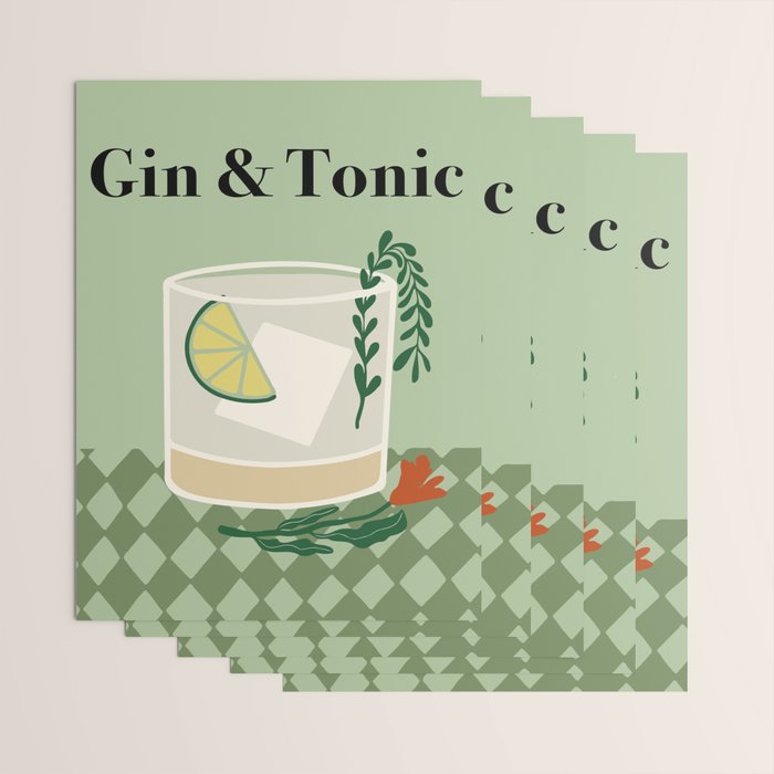 Gin & Tonic Cocktail Wrapping Paper Gallery Image 3