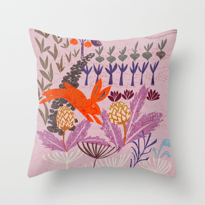 Artichoke thief at sunrise Throw Pillow Gallery Image 6