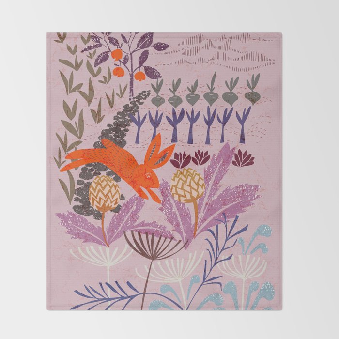 Artichoke thief at sunrise Throw Blanket Gallery Image 2