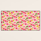 Geometric Fish Pattern - Red, Pink, Yellow, Olive Desk Mat Gallery Image 3