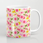 Geometric Fish Pattern - Red, Pink, Yellow, Olive Coffee Mug Gallery Image 1
