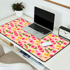 Geometric Fish Pattern - Red, Pink, Yellow, Olive Desk Mat Gallery Image 2