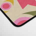 Geometric Fish Pattern - Red, Pink, Yellow, Olive Desk Mat Gallery Image 4