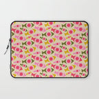 Geometric Fish Pattern - Red, Pink, Yellow, Olive Laptop Sleeve Gallery Image 1